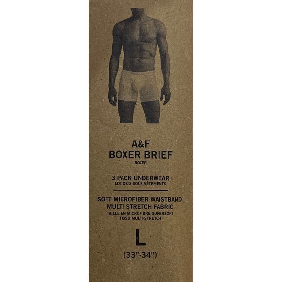 M2-80 ABERCROMBIE & FITCH NWT Men's Boxer Brief Cotton Underwear 3-PACK Large - Picture 4 of 9